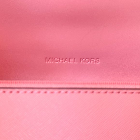 Michael Kors Jet Set Travel Small Envelope Crossbody Bag Wallet Clutch Tea Rose - Picture 9 of 11